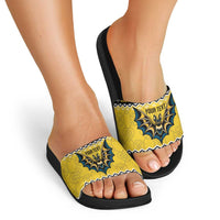 Personalized Brecknockshire Wales Christmas Slide Sandals Welsh Celtic Bat Design - Wonder Print Shop