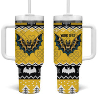 Personalized Brecknockshire Wales Christmas Tumbler With Handle Welsh Celtic Bat Design - Wonder Print Shop