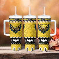 Personalized Brecknockshire Wales Christmas Tumbler With Handle Welsh Celtic Bat Design - Wonder Print Shop