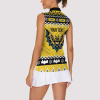 Personalized Brecknockshire Wales Christmas Women Sleeveless Polo Shirt Welsh Celtic Bat Design - Wonder Print Shop