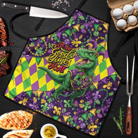 Funny Mardi Gras T-Rex Dinosaur Apron Let The Good Times Roll - Wonder Print Shop