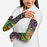 Funny Mardi Gras T-Rex Dinosaur Arm Sleeves Let The Good Times Roll - Wonder Print Shop