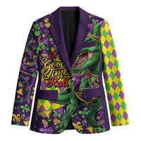 Funny Mardi Gras T-Rex Dinosaur Blazer Let The Good Times Roll - Wonder Print Shop