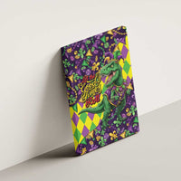 Funny Mardi Gras T-Rex Dinosaur Canvas Wall Art Let The Good Times Roll - Wonder Print Shop