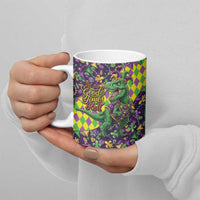 Funny Mardi Gras T-Rex Dinosaur Ceramic Mug Let The Good Times Roll - Wonder Print Shop