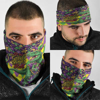 Funny Mardi Gras T-Rex Dinosaur Neck Gaiter Let The Good Times Roll - Wonder Print Shop
