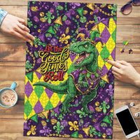 Funny Mardi Gras T-Rex Dinosaur Puzzle Let The Good Times Roll - Wonder Print Shop