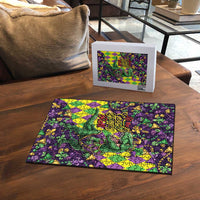 Funny Mardi Gras T-Rex Dinosaur Puzzle Let The Good Times Roll - Wonder Print Shop