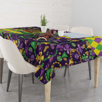 Funny Mardi Gras T-Rex Dinosaur Tablecloth Let The Good Times Roll - Wonder Print Shop