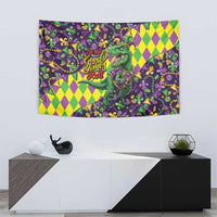 Funny Mardi Gras T-Rex Dinosaur Tapestry Let The Good Times Roll - Wonder Print Shop