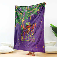 Funny Crawfish Carnival Blanket It's Mardi Gras Bruh - Wonder Print Shop
