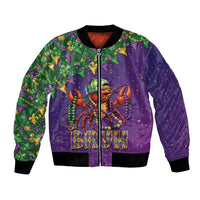 Funny Crawfish Carnival Bomber Jacket It's Mardi Gras Bruh - Wonder Print Shop