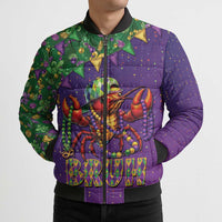 Funny Crawfish Carnival Bomber Puffer Jacket It's Mardi Gras Bruh - Wonder Print Shop