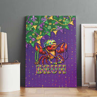 Funny Crawfish Carnival Canvas Wall Art It's Mardi Gras Bruh - Wonder Print Shop