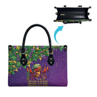 Funny Crawfish Carnival Leather Bag It's Mardi Gras Bruh - Wonder Print Shop