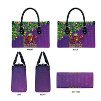 Funny Crawfish Carnival Leather Bag It's Mardi Gras Bruh - Wonder Print Shop