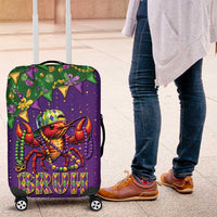 Funny Crawfish Carnival Luggage Cover It's Mardi Gras Bruh - Wonder Print Shop