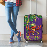Funny Crawfish Carnival Luggage Cover It's Mardi Gras Bruh - Wonder Print Shop