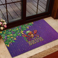 Funny Crawfish Carnival Rubber Doormat It's Mardi Gras Bruh - Wonder Print Shop