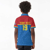 Custom World Football 2026 DR Congo Kid Polo Shirt Roar of Les Leopards
