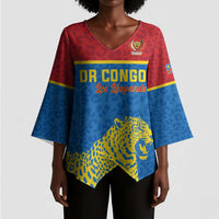 Custom World Football 2026 DR Congo Kimono Sleeve Blouse Roar of Les Leopards