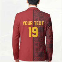 Custom World Football 2026 Spain Blazer Spanish Lion Azulejo Pattern