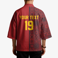 Custom World Football 2026 Spain Kimono Spanish Lion Azulejo Pattern