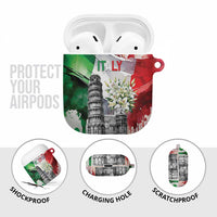 Italy Pisa Tower AirPods Case White Lily With Flag Style - Wonder Print Shop