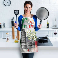 Italy Pisa Tower Apron White Lily With Flag Style - Wonder Print Shop