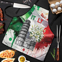 Italy Pisa Tower Apron White Lily With Flag Style - Wonder Print Shop