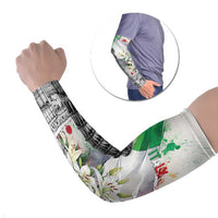 Italy Pisa Tower Arm Sleeves White Lily With Flag Style - Wonder Print Shop