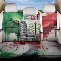 Italy Pisa Tower Back Car Seat Cover White Lily With Flag Style - Wonder Print Shop