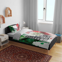 Italy Pisa Tower Bedding Set White Lily With Flag Style - Wonder Print Shop