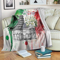 Italy Pisa Tower Blanket White Lily With Flag Style - Wonder Print Shop