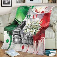 Italy Pisa Tower Blanket White Lily With Flag Style - Wonder Print Shop
