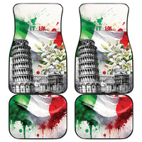 Italy Pisa Tower Car Mats White Lily With Flag Style - Wonder Print Shop