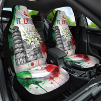 Italy Pisa Tower Car Seat Cover White Lily With Flag Style - Wonder Print Shop