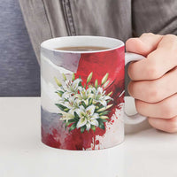 Italy Pisa Tower Ceramic Mug White Lily With Flag Style - Wonder Print Shop