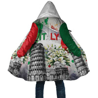 Italy Pisa Tower Cloak White Lily With Flag Style - Wonder Print Shop