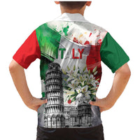 Italy Pisa Tower Family Matching Mermaid Dress and Hawaiian Shirt White Lily With Flag Style - Wonder Print Shop