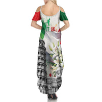 Italy Pisa Tower Family Matching Summer Maxi Dress and Hawaiian Shirt White Lily With Flag Style - Wonder Print Shop