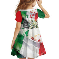 Italy Pisa Tower Family Matching Tank Maxi Dress and Hawaiian Shirt White Lily With Flag Style - Wonder Print Shop