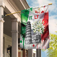 Italy Pisa Tower Garden Flag White Lily With Flag Style - Wonder Print Shop