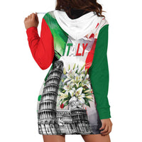 Italy Pisa Tower Hoodie Dress White Lily With Flag Style - Wonder Print Shop
