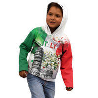 Italy Pisa Tower Kid Hoodie White Lily With Flag Style - Wonder Print Shop