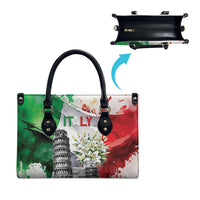 Italy Pisa Tower Leather Bag White Lily With Flag Style - Wonder Print Shop