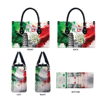 Italy Pisa Tower Leather Bag White Lily With Flag Style - Wonder Print Shop
