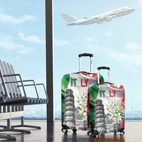 Italy Pisa Tower Luggage Cover White Lily With Flag Style - Wonder Print Shop