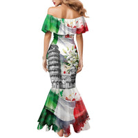 Italy Pisa Tower Mermaid Dress White Lily With Flag Style - Wonder Print Shop