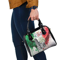 Italy Pisa Tower Shoulder Handbag White Lily With Flag Style - Wonder Print Shop